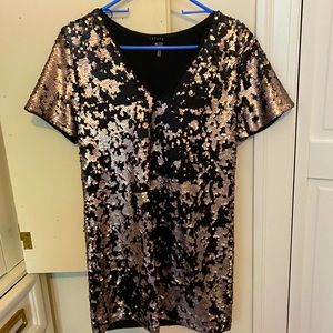 Sequin mini shift dress